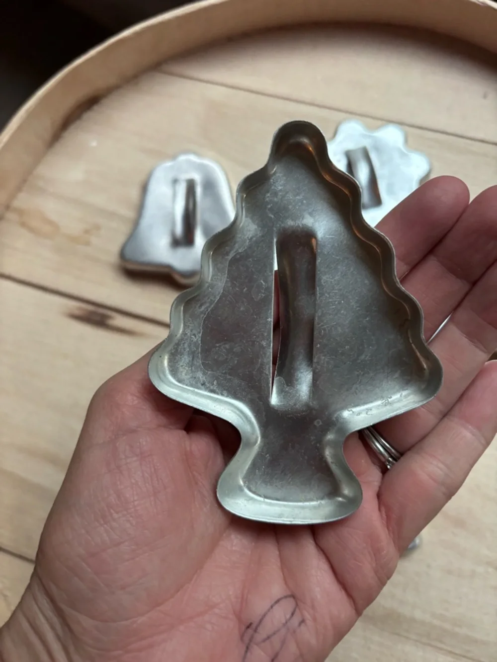 Vintage Aluminum Cookie Cutter Set Rustic Holiday Baking Farmhouse Kitchen Decor